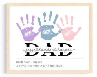 Arte di impronte di mani personalizzate per papà Regalo fai-da-te per la festa del papà Regalo di compleanno per bambini Ricordo artigianale di impronte di mani per bambini per papà