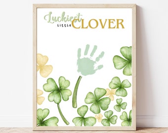 St Patricks Day Handprint Footprint Art, Footprint Craft, Handprint Craft, My First St Patricks day, Memory Keepsake, Preschool Activity