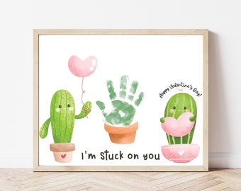 Valentine Handprint, Handprint Art, Handprint Footprint Craft for Babies Toddlers Kids, Preschool Activity, DIY Valentines Day Card
