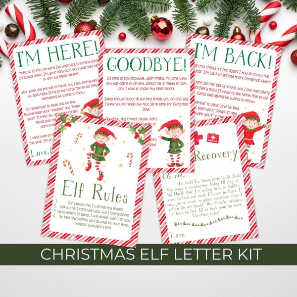 Elf brieven, elf Kit, kerstbrieven bundel, elf aankomstbrief, elf mail, elf afscheidsbrief, elf regels, elf rekwisieten, elf retourbrief