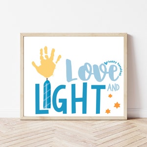 Hanukkah Handprint Craft pour bébés tout-petits enfants, Handprint Art, DIY Hanukkah Décorations intérieures, Babys First Hanukkah, Baby Memory Book