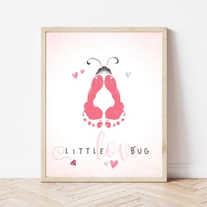 Baby&#39;s First Valentine&#39;s Day Footprint Art, Handprint Craft for Babies Toddlers Kids, Valentines Day Handprint Art Craft, DIY Card from Kids