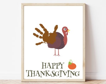 Thanksgiving Handprint, Fall Handprint Art, Thanksgiving Card from Kids, Kids Arts and Crafts for Preschool Daycare, Handprint Sign
