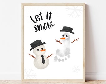 Christmas Handprint, Holiday Handprint Footprint Craft for Babies Toddlers Kids, Winter Preschool Activity, DIY Christmas Decor, Winter Art