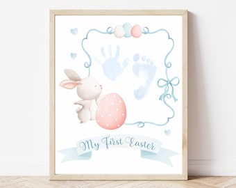 Easter Handprint Art, Easter Footprint Art, My First Easter Footprint Handprint Keepsake, Baby Memory Book, Baby Footprint Craft