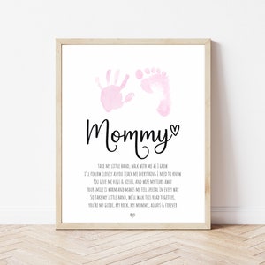 Poème d'empreinte de main de maman, art de l'empreinte de main pour la fête des mères, création d'empreintes de main pour la Saint-Valentin, cadeau pour maman d'un bébé en bas âge, création d'empreintes de pas, souvenir