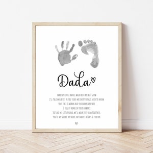 Dada Handabdruck Gedicht, Vatertags Handabdruck Kunst, Valentinstag Handabdruck Handwerk, Geschenk für Papa von Baby Kleinkind Kinder, Fußabdruck Handwerk, Andenken