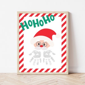 Art d’empreinte de main du Père Noël, Mon premier Noël, Artisanat d’empreinte de main de Noël pour bébés, tout-petits, enfants, Livre de mémoire pour bébé, Art d’hiver