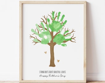 Father's Day Handprint Art, Dad Birthday Gift, Footprint Art, Fathers Day Card, Birthday Handprint, Gift for Dad Grandpa Uncle