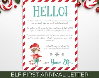 Carta de llegada de un elfo, carta de llegada de un elfo por primera vez, carta de bienvenida de un elfo de Navidad, carta de llegada de un elfo de Papá Noel, diversión navideña para niños
