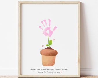 Teacher Appreciation Handprint Art, Gift for Preschool Daycare ...