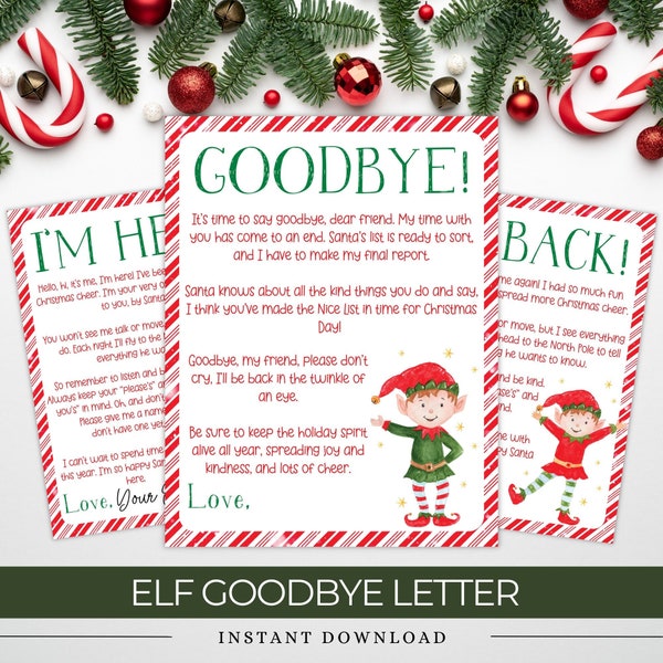 Elf Goodbye Letter, Christmas Elf Farewell Letter, Kids Christmas Fun, Instant Download Elf Letters to Kids, Printable Christmas Elf Letters