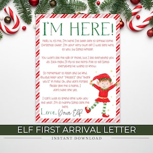 Carta de chegada do elfo, Carta de chegada do elfo pela primeira vez, Carta de boas-vindas do elfo de Natal, Carta de chegada do elfo do Papai Noel, Diversão de Natal para crianças