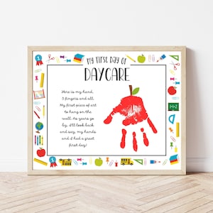 First Day of Daycare / Last Day of Daycare Handprint Art, Kids Handprint Craft for First Day of School & Graduation, Daycare Keepsake