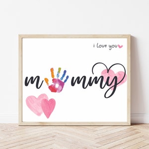 Handprint arte artesanato para crianças presente diy para a mãe dia das mães presente de aniversário do bebê handprint criança pré-escolar artesanato