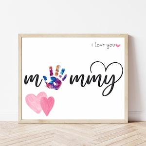 Handprint arte artesanato para crianças presente diy para a mãe dia das mães presente de aniversário do bebê handprint criança pré-escolar artesanato