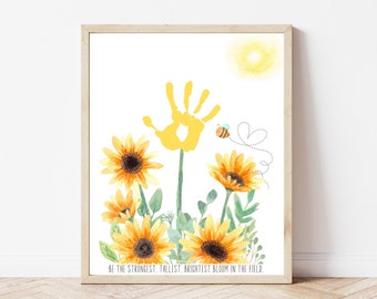 農場看板ひまわり / 手形足形ハンドアートクラフト / 子供 赤ちゃん