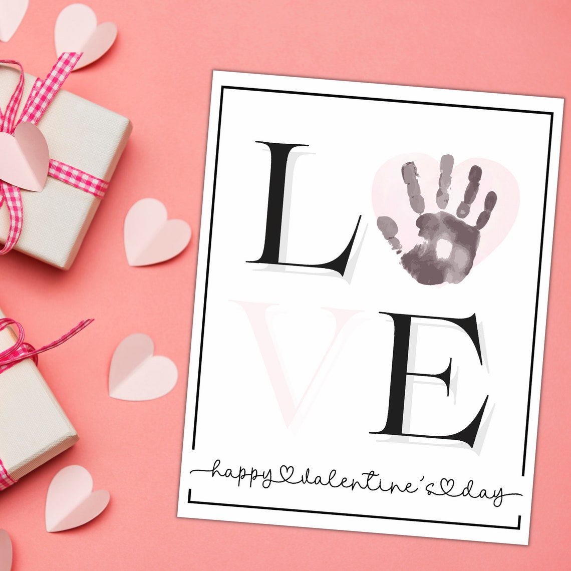 LOVE Valentines Day Handprint Art, Handprint Craft, Baby's First ...
