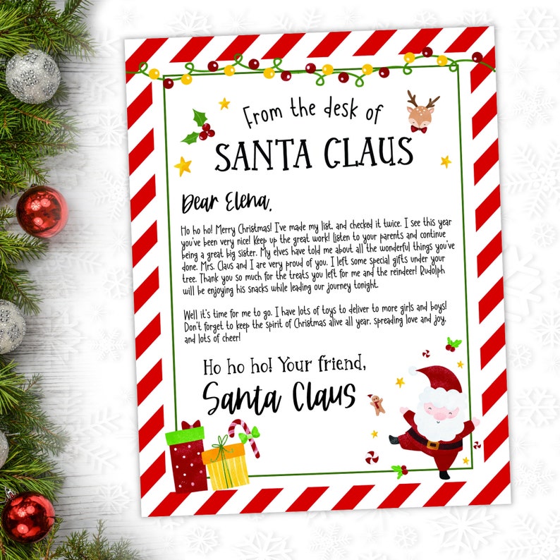 Letter From Santa, Santa Letters, Nice List Certificate, Personalized ...