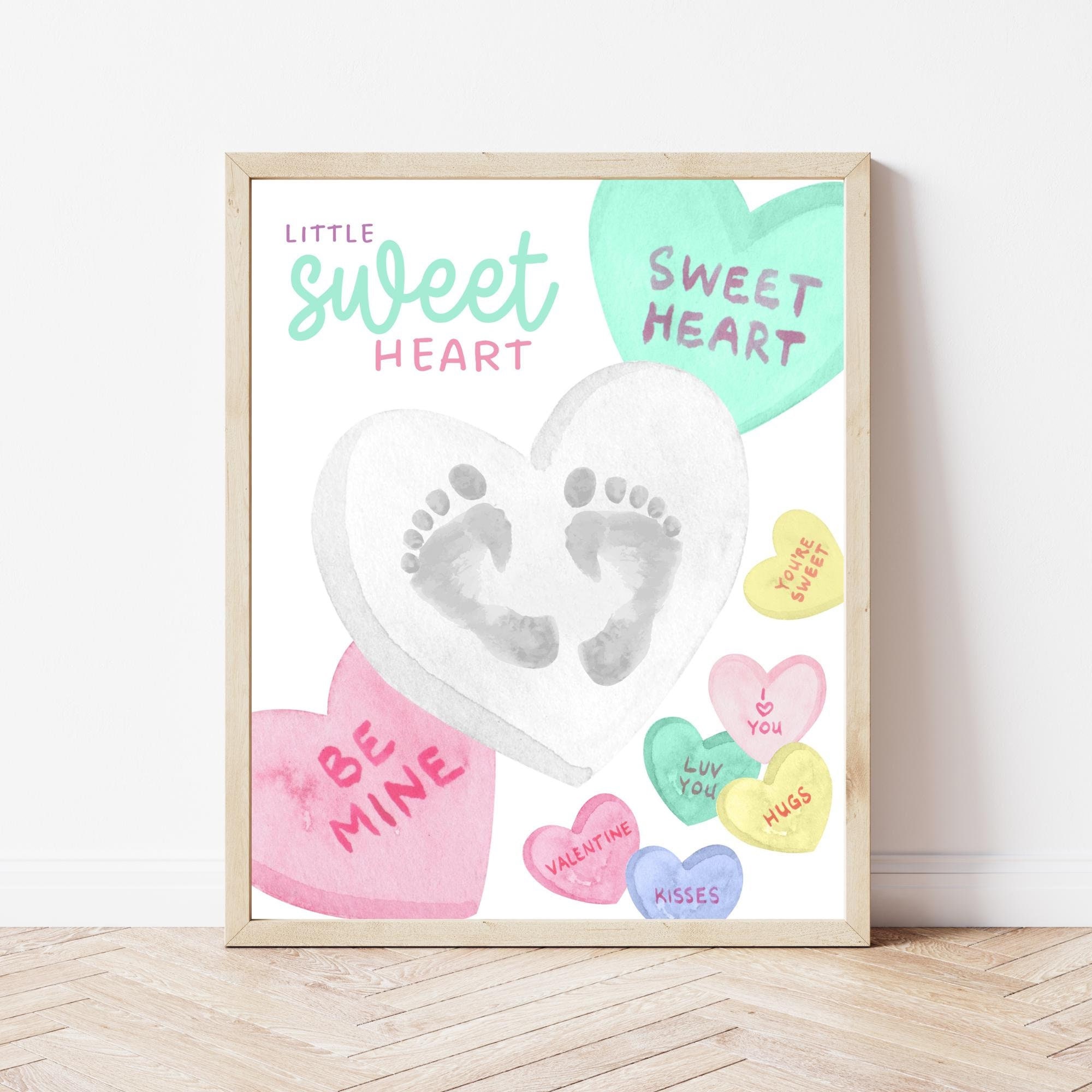 Sweetheart Valentine's Day Handprint Art, Footprint Craft for