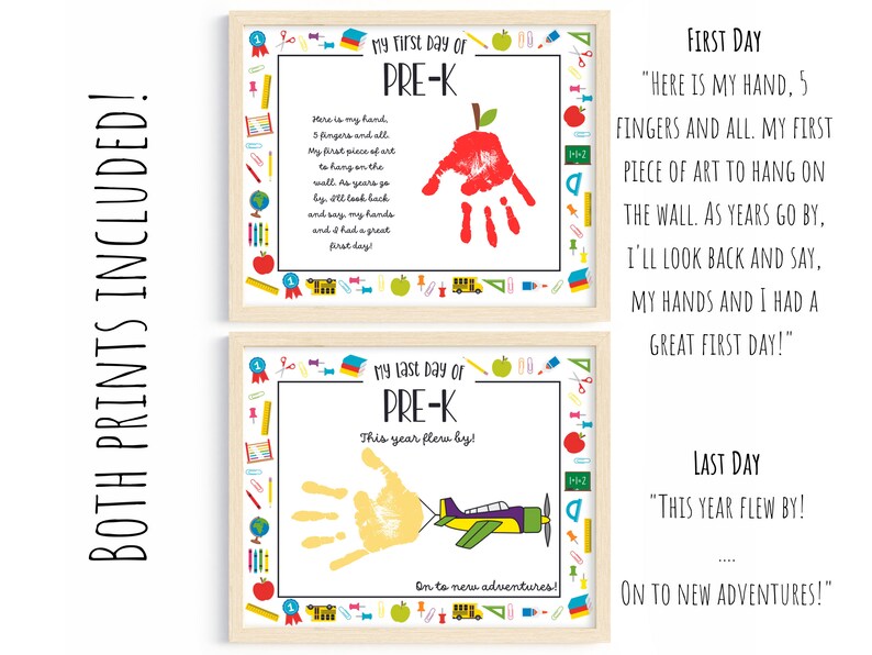 First Day of Pre K / Last Day of Pre K Handprint Art, Kids Handprint ...