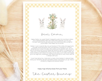 Editable Letter from the Easter Bunny, Printable Easter Bunny Letter, Christian Easter Printable, Easter Activities, Easter Basket Gift