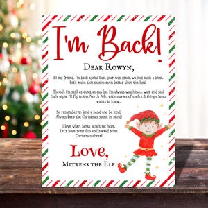 EDITABLE Elf Return Letter, Elf Letters, Elf Arrival Letter, Christmas Elf Welcome Letter, Elf Printable, Letter from Santa, Elf Notes