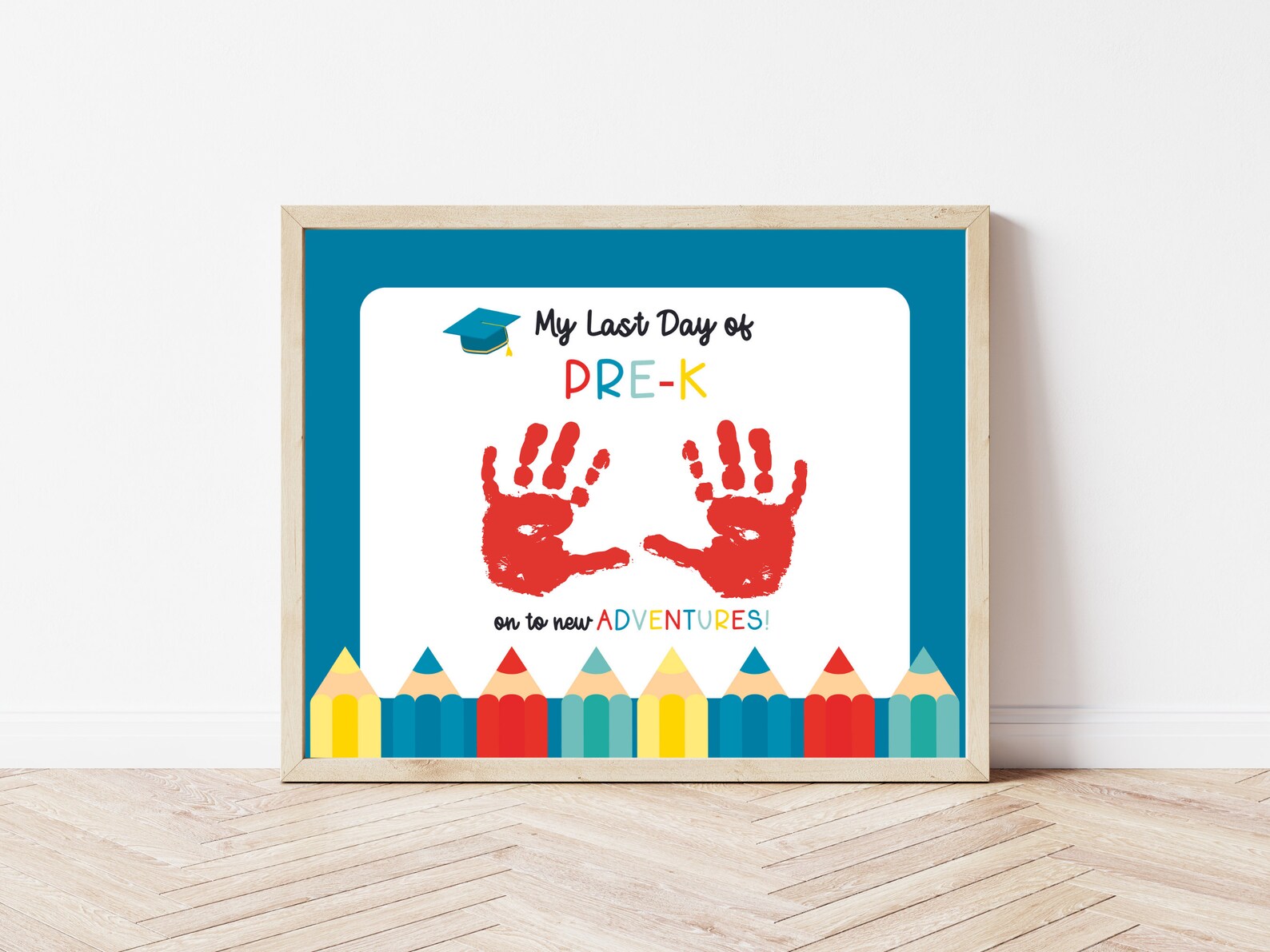 First Day of Pre K Last Day of Pre K Handprint Art, Kids Craft for ...