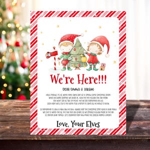 Carta de elfo editable, carta de llegada de elfo, carta de llegada de elfo por primera vez, carta de bienvenida de elfo navideño, elfo imprimible, varios elfos, 2 elfos