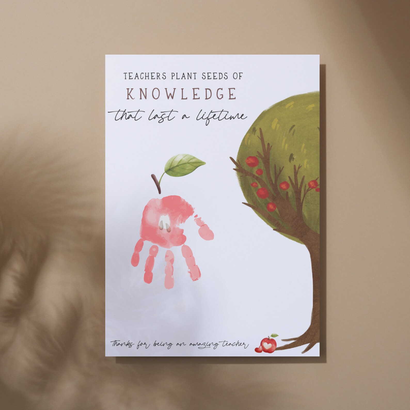 Teacher Appreciation Handprint Art, Gift for Preschool Daycare ...