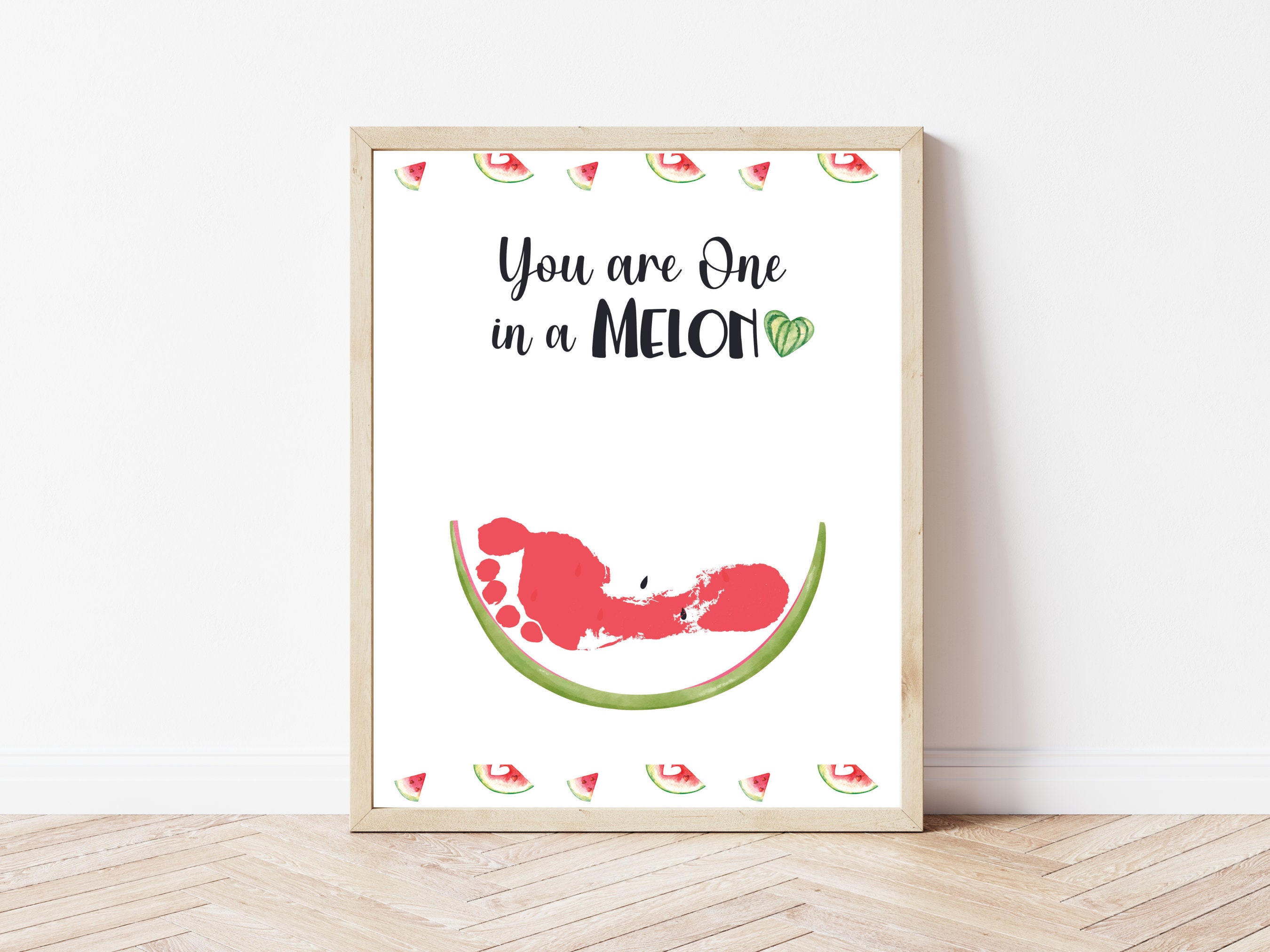 One in a Melon Handprint Footprint Craft Handprint Footprint - Etsy