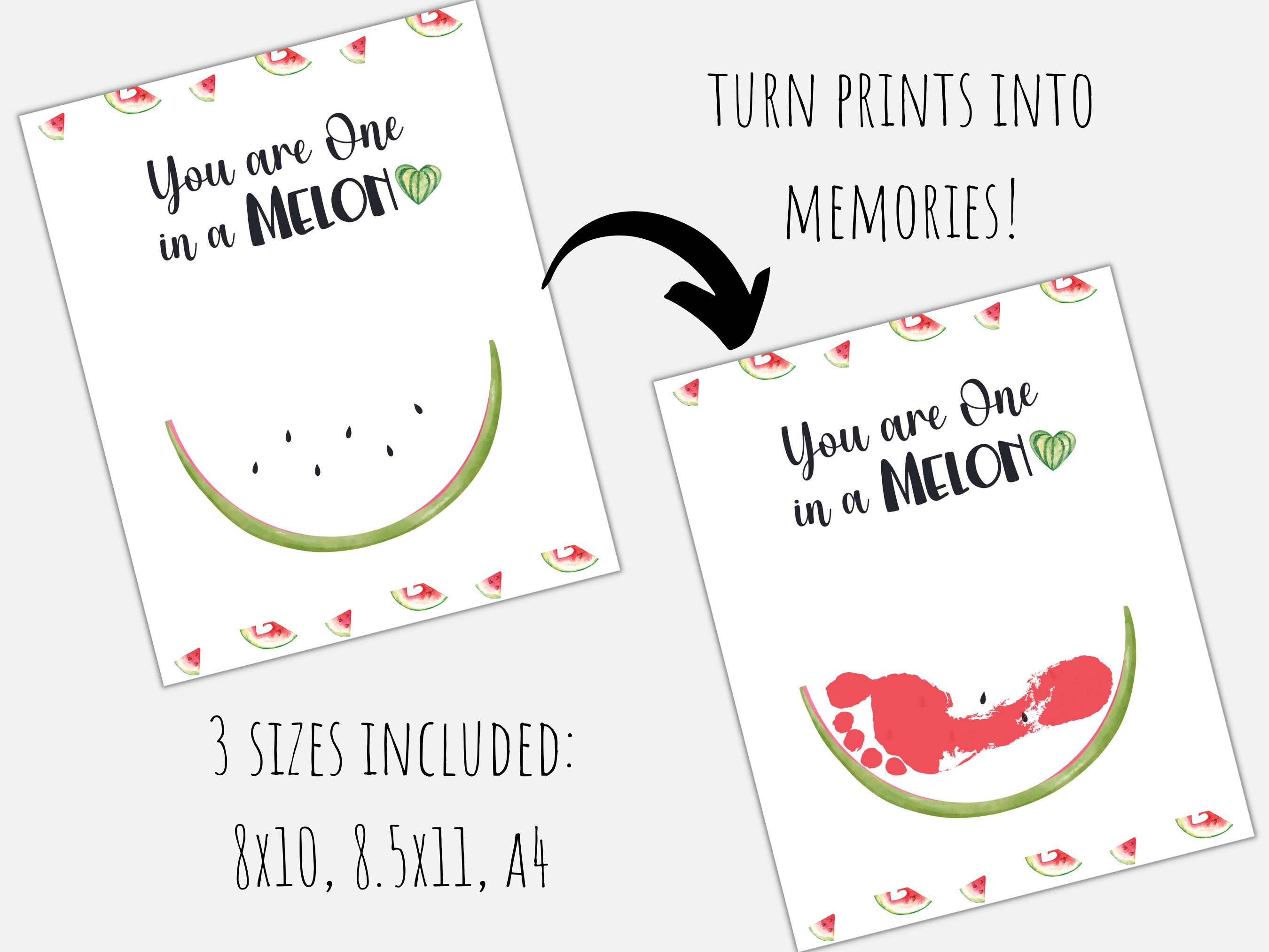 One in a Melon Handprint Footprint Craft Handprint Footprint - Etsy