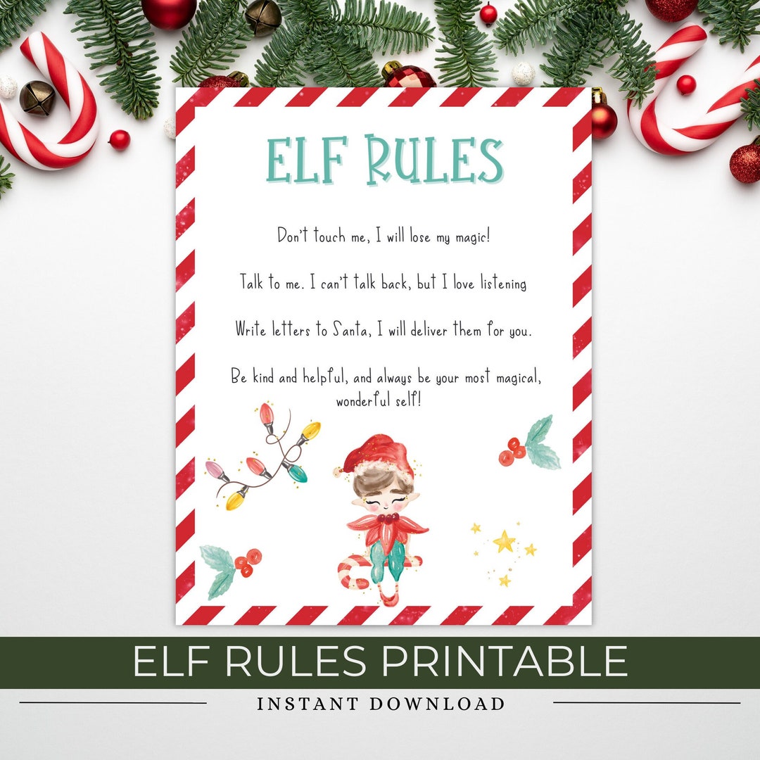 Christmas Elf Rules Elf Arrival Letter Kids Christmas Fun Instant