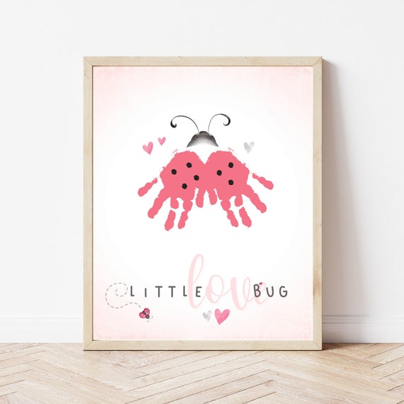 Love Bug Handprint Art, Valentine's Day Handprint Art, Baby