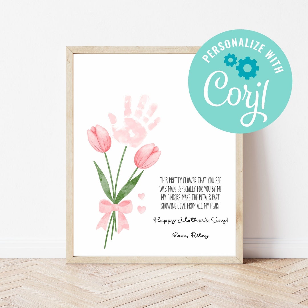 Handprint Art, Mothers Day Handprint, Valentine Handprint, Editable ...