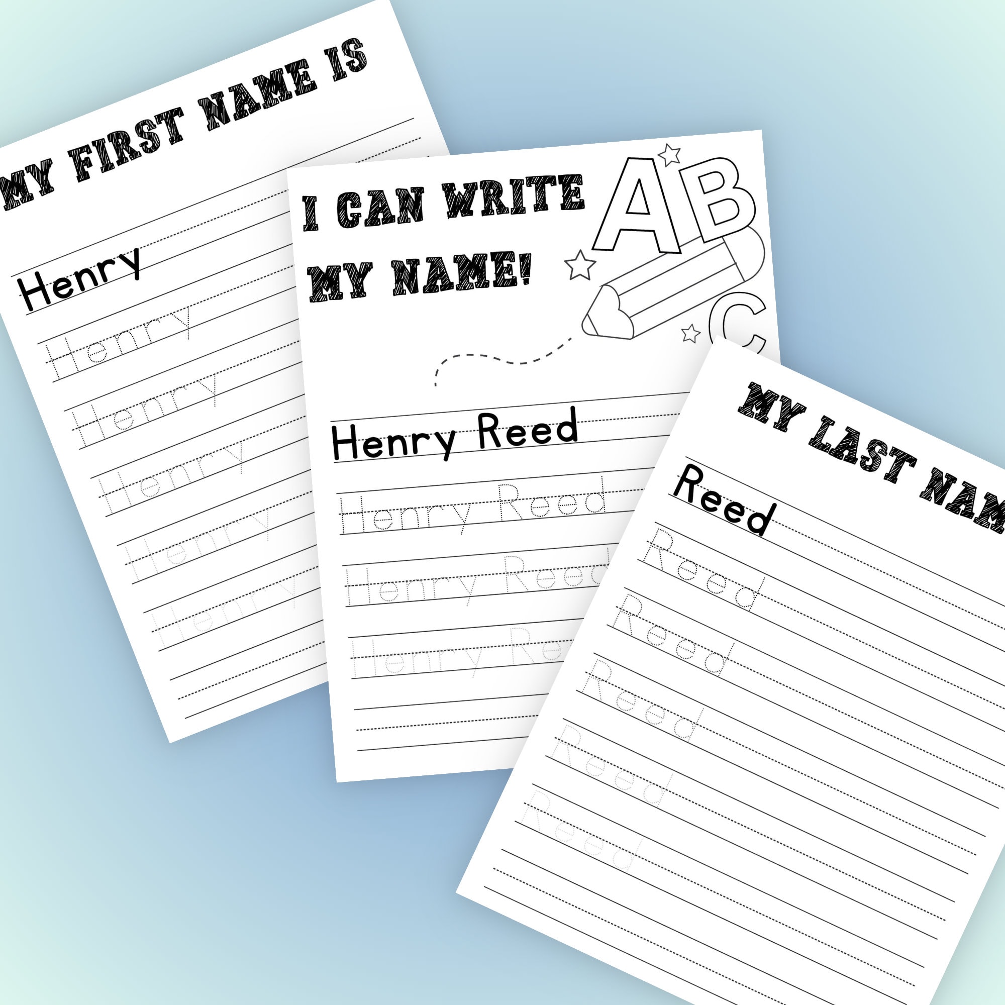 Write. Name Custom Name Tracing Worksheets, Learn to Write Name, Preschool ...