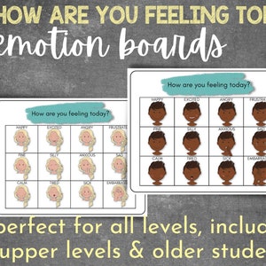 How do you feel today? emotion boards, daily feeling check-in, visual communication prompts
