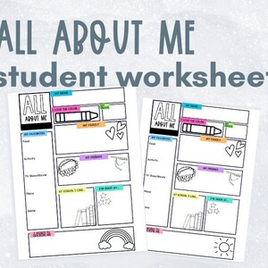 All About Me Worksheet