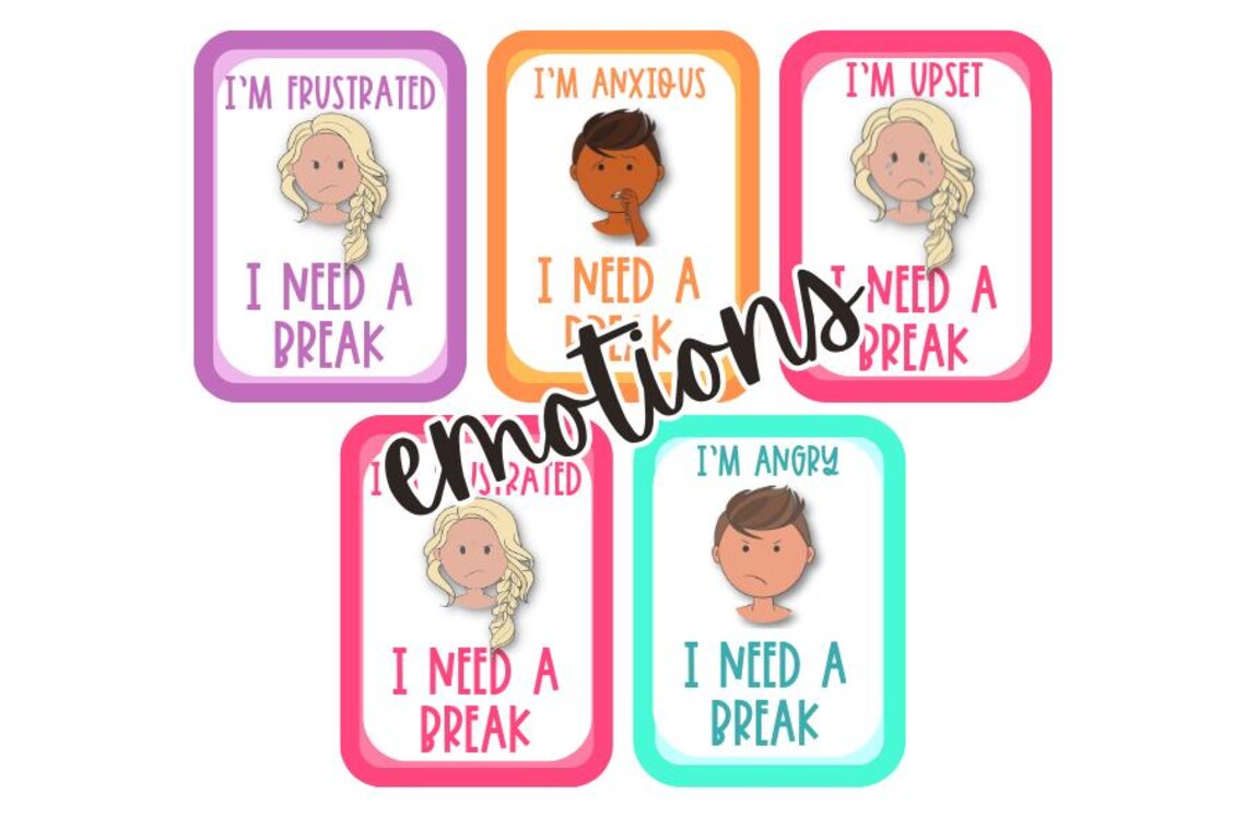 Printable “I Need a Break” Visual Cards | Break Cards for Classroom ...