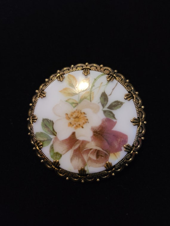 Vintage Western Germany Floral Brooch - image 1