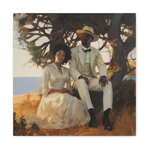 Couple on Beach Canvas