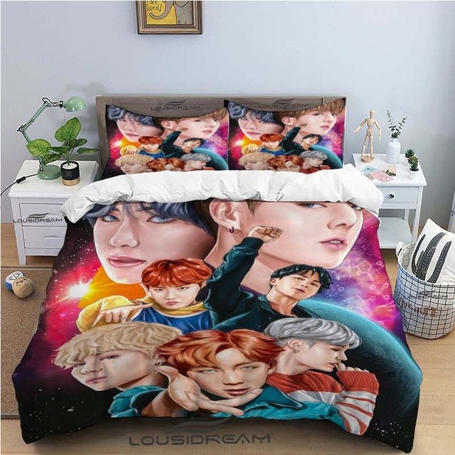 BTS Duvet BTS Bedding Set Twin Queen King Sizes 2 Pillow Etsy