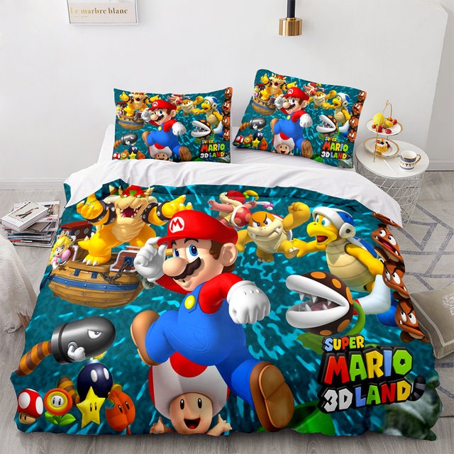 Super Mario Duvet Super Mario Bedding Set Twin Queen King - Etsy Israel
