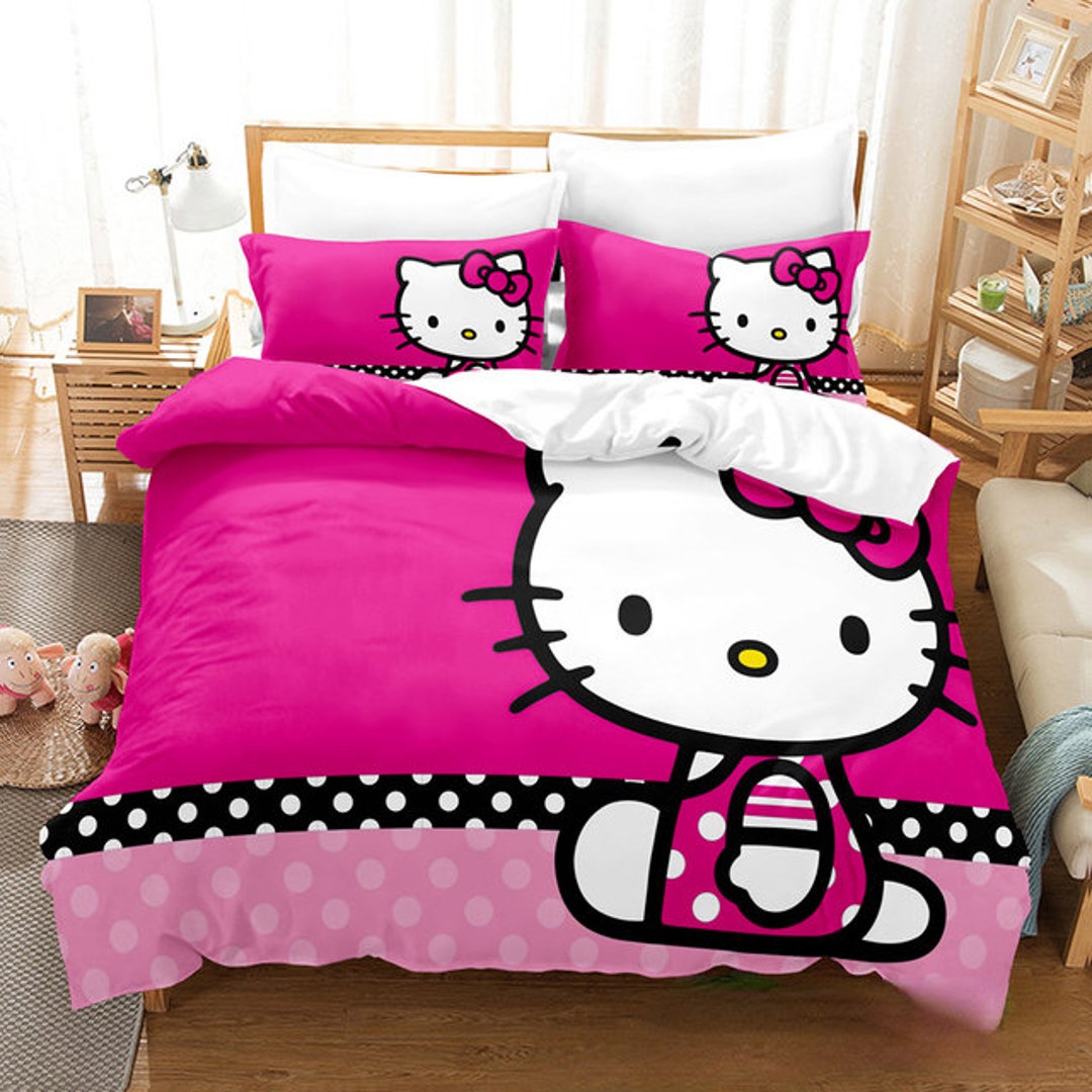 Hello Kitty Duvet Cover Hello Kitty Bedding Set Hello Kitty Etsy