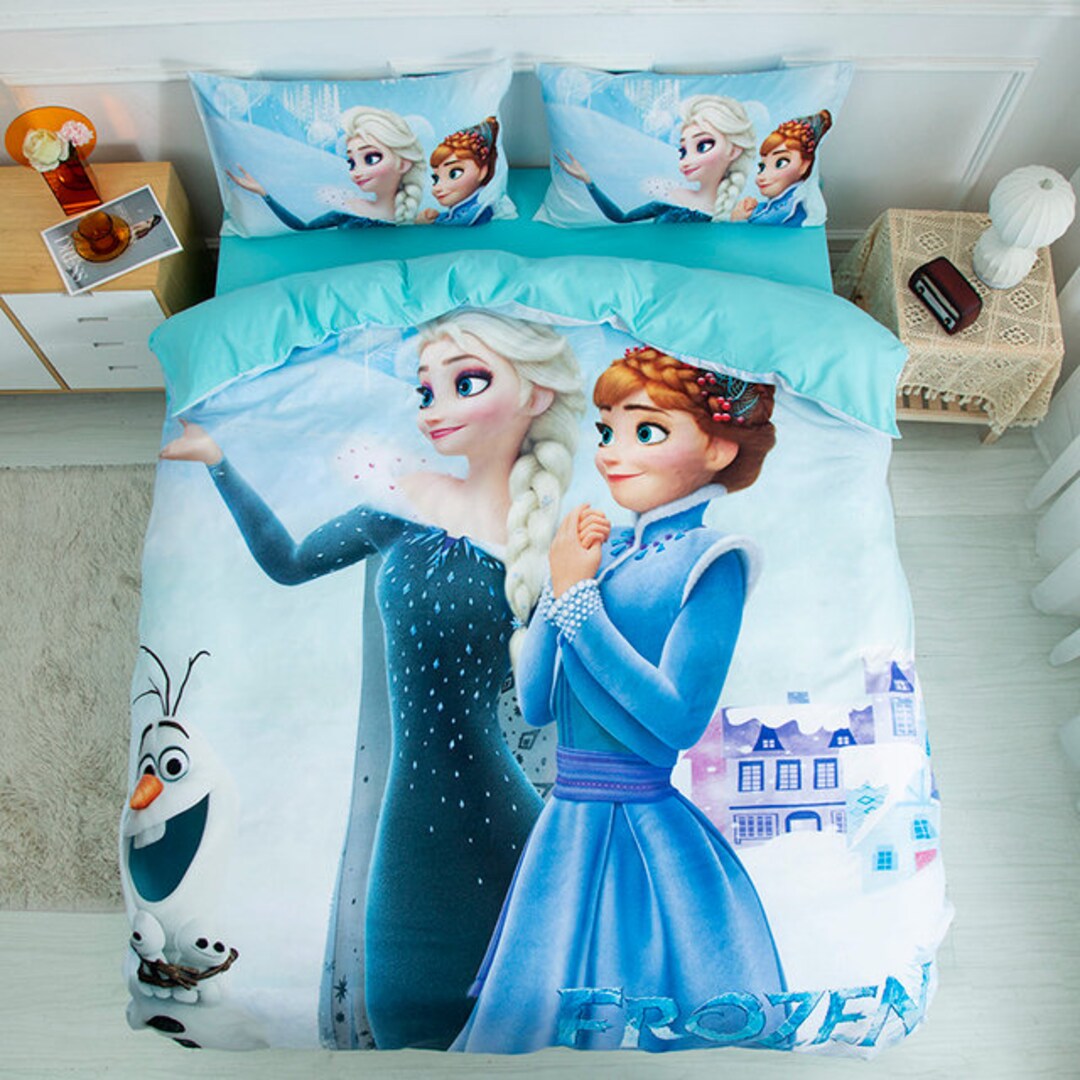 Frozen Duvet Elsa Olaf Anna Bedding Set Twin Queen King Etsy