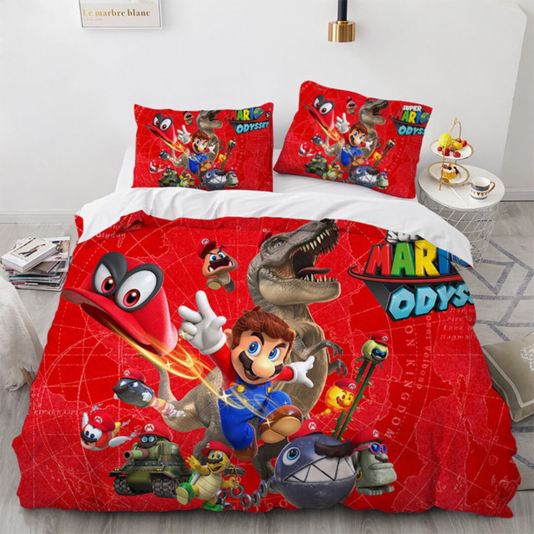 Super Mario Duvet Super Mario Bedding Set Twin Queen King Etsy