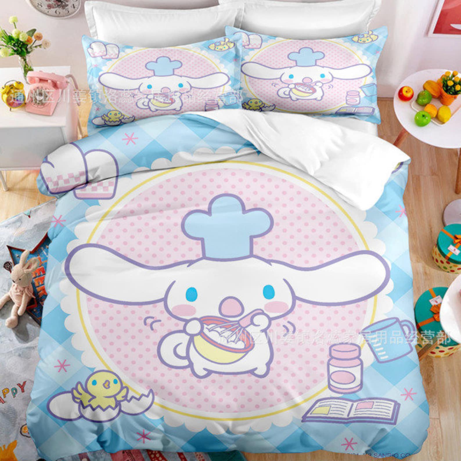 Cinnamoroll Duvet Kawaii Cartoon Bedding Set Twin Queen Etsy