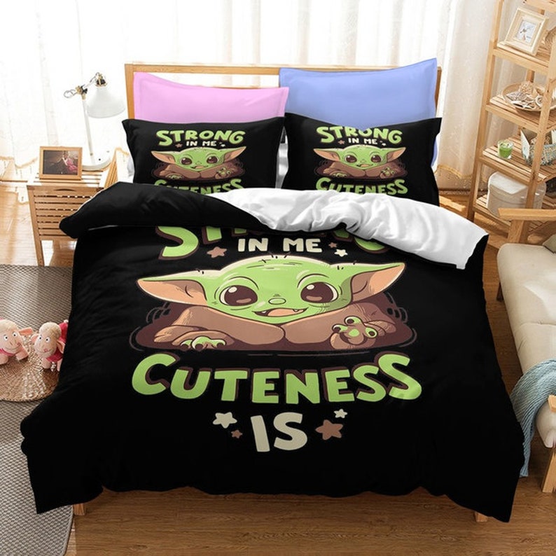 The Mandalorian Duvet Cover Baby Yoda Bedding Set Twin Etsy