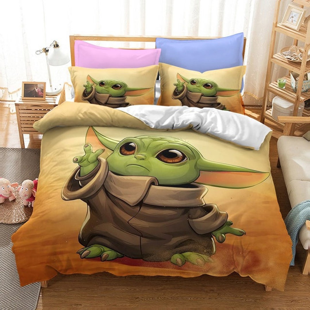 The Mandalorian Duvet Cover Baby Yoda Bedding Set Twin Etsy