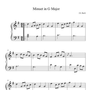 Minuet in G Major with Note Names